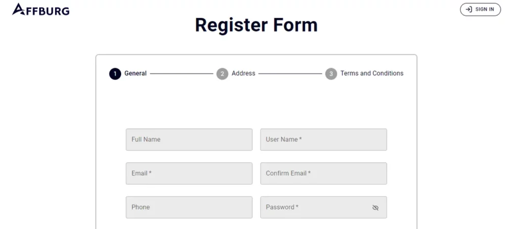 Affburg Signup