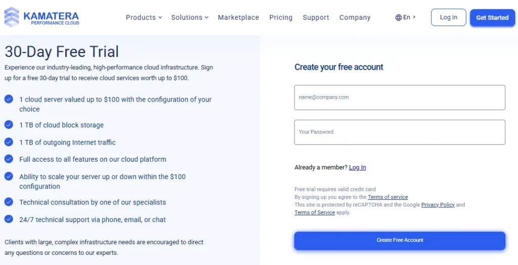 Kamatera Affiliate Program Create Free Account
