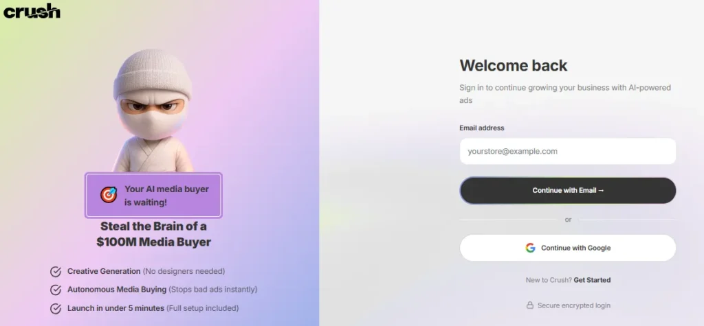 Sign Up on Crush Partners